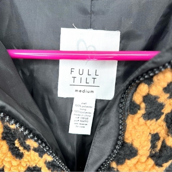Full Tilt Faux Shearling Sherpa Cropped 1/4 Zip Leopard Pullover Popover NWT - Picture 6 of 11
